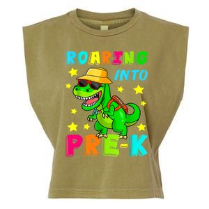 Roaring Into Preschool Dinosaur Back To School Gift Garment-Dyed Women's Muscle Tee