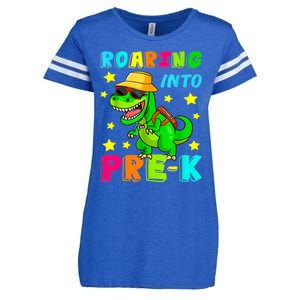 Roaring Into Preschool Dinosaur Back To School Gift Enza Ladies Jersey Football T-Shirt