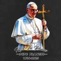 Rest In Peace Pope Francis 1936-2025 7 Panel Mesh Trucker Snapback Hat