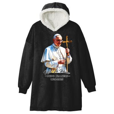 Rest In Peace Pope Francis 1936-2025 Hooded Wearable Blanket