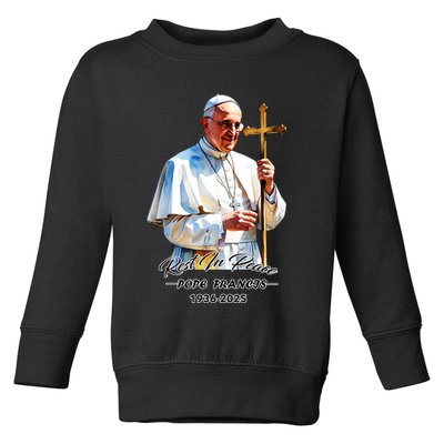 Rest In Peace Pope Francis 1936-2025 Toddler Sweatshirt
