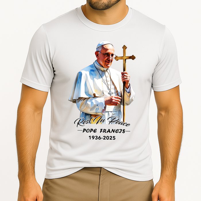 Rest In Peace Pope Francis 1936-2025 Cooling Performance Crew T-Shirt