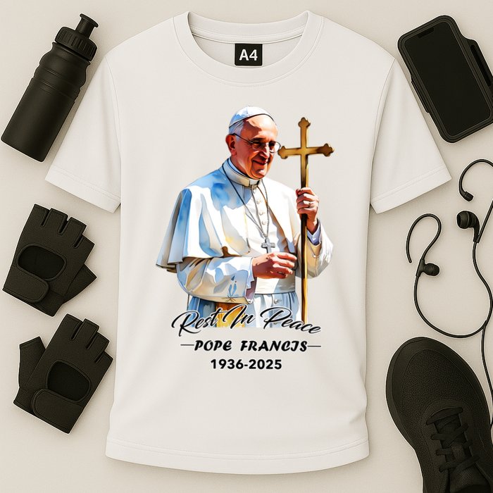 Rest In Peace Pope Francis 1936-2025 Cooling Performance Crew T-Shirt