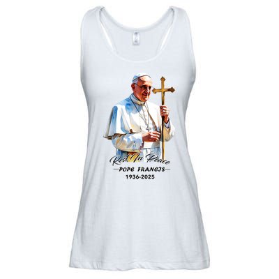 Rest In Peace Pope Francis 1936-2025 Ladies Essential Flowy Tank