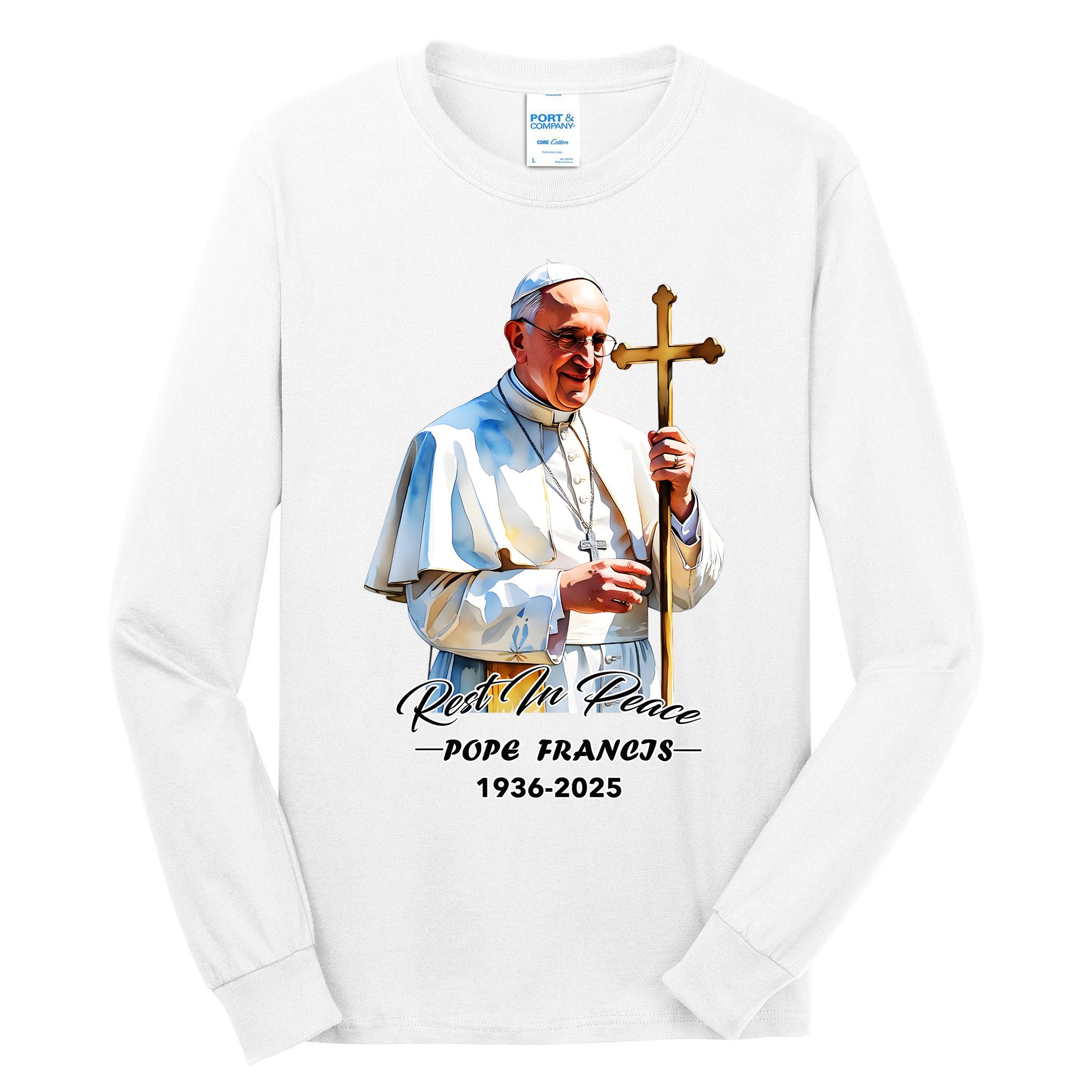 Rest In Peace Pope Francis 1936-2025 Tall Long Sleeve T-Shirt