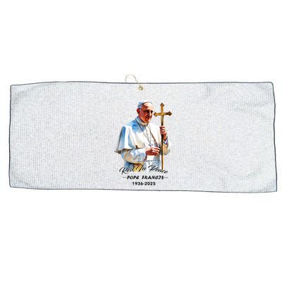 Rest In Peace Pope Francis 1936-2025 Large Microfiber Waffle Golf Towel
