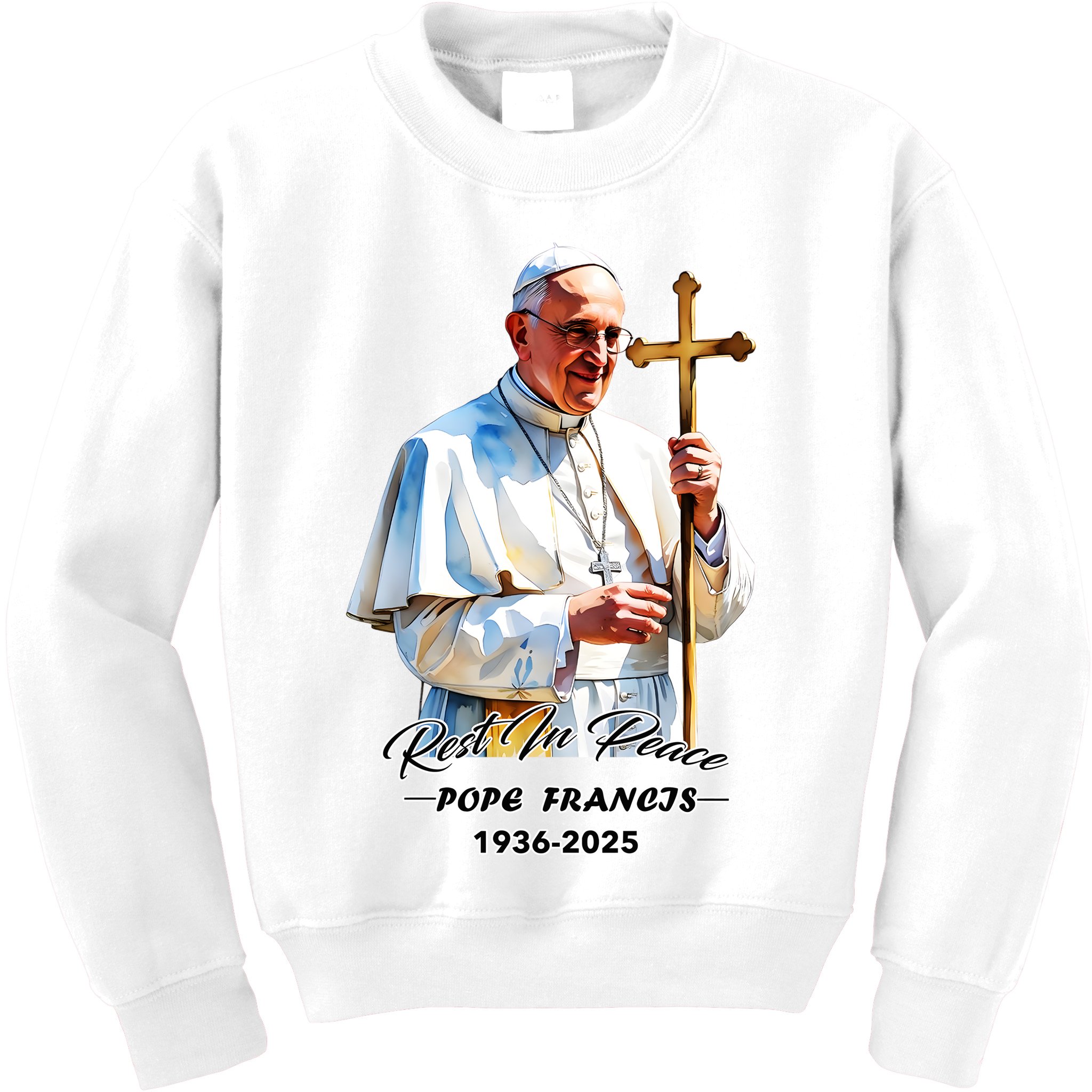 Rest In Peace Pope Francis 1936-2025 Kids Sweatshirt