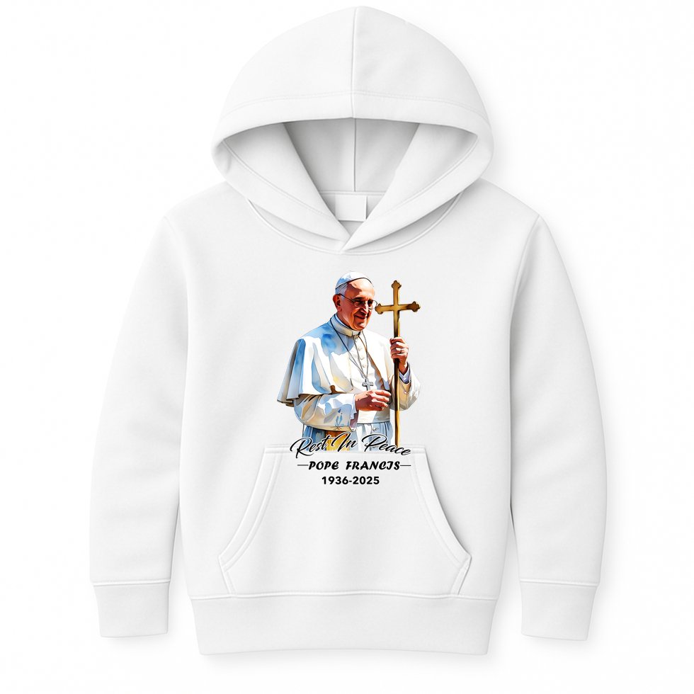 Rest In Peace Pope Francis 1936-2025 Kids Hoodie