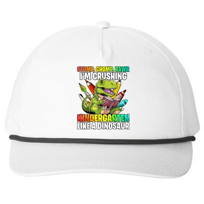 Roaring Into Preschool Dinosaur First School Day School Dino Snapback Five-Panel Rope Hat