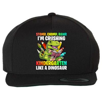 Roaring Into Preschool Dinosaur First School Day School Dino Wool Snapback Cap