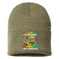 Roaring Into Preschool Dinosaur First School Day School Dino Sustainable Knit Beanie