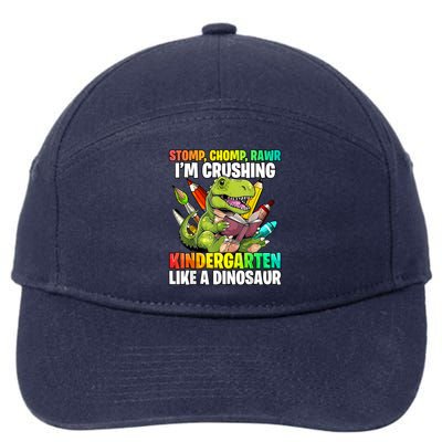 Roaring Into Preschool Dinosaur First School Day School Dino 7-Panel Snapback Hat