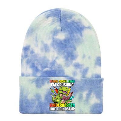 Roaring Into Preschool Dinosaur First School Day School Dino Tie Dye 12in Knit Beanie