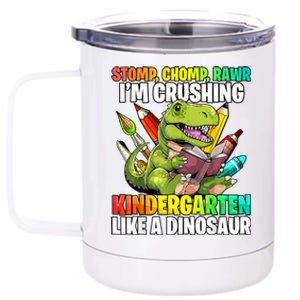 Roaring Into Preschool Dinosaur First School Day School Dino 12 oz Stainless Steel Tumbler Cup