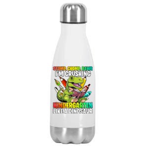 Roaring Into Preschool Dinosaur First School Day School Dino Stainless Steel Insulated Water Bottle