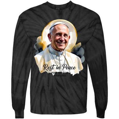 Rest In Peace Pope Francis 1936-2025 Tie-Dye Long Sleeve Shirt