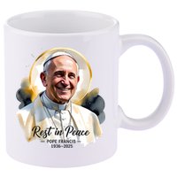 Rest In Peace Pope Francis 1936-2025 11oz C Handle Ceramic Mug