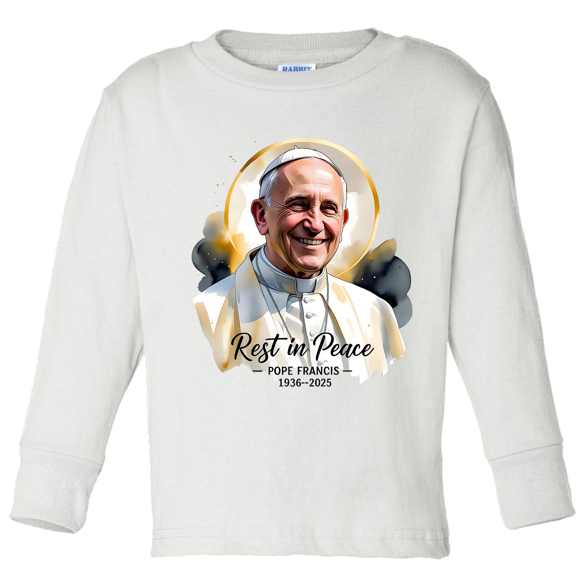 Rest In Peace Pope Francis 1936-2025 Toddler Long Sleeve Shirt