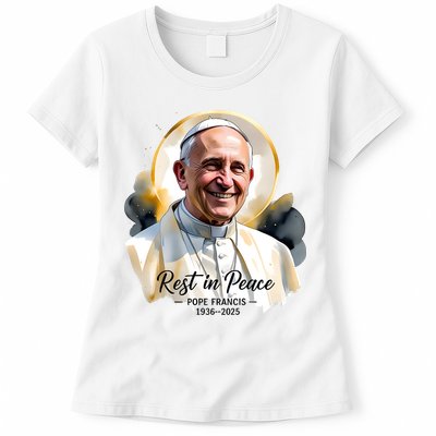 Rest In Peace Pope Francis 1936-2025 Womens T-Shirt