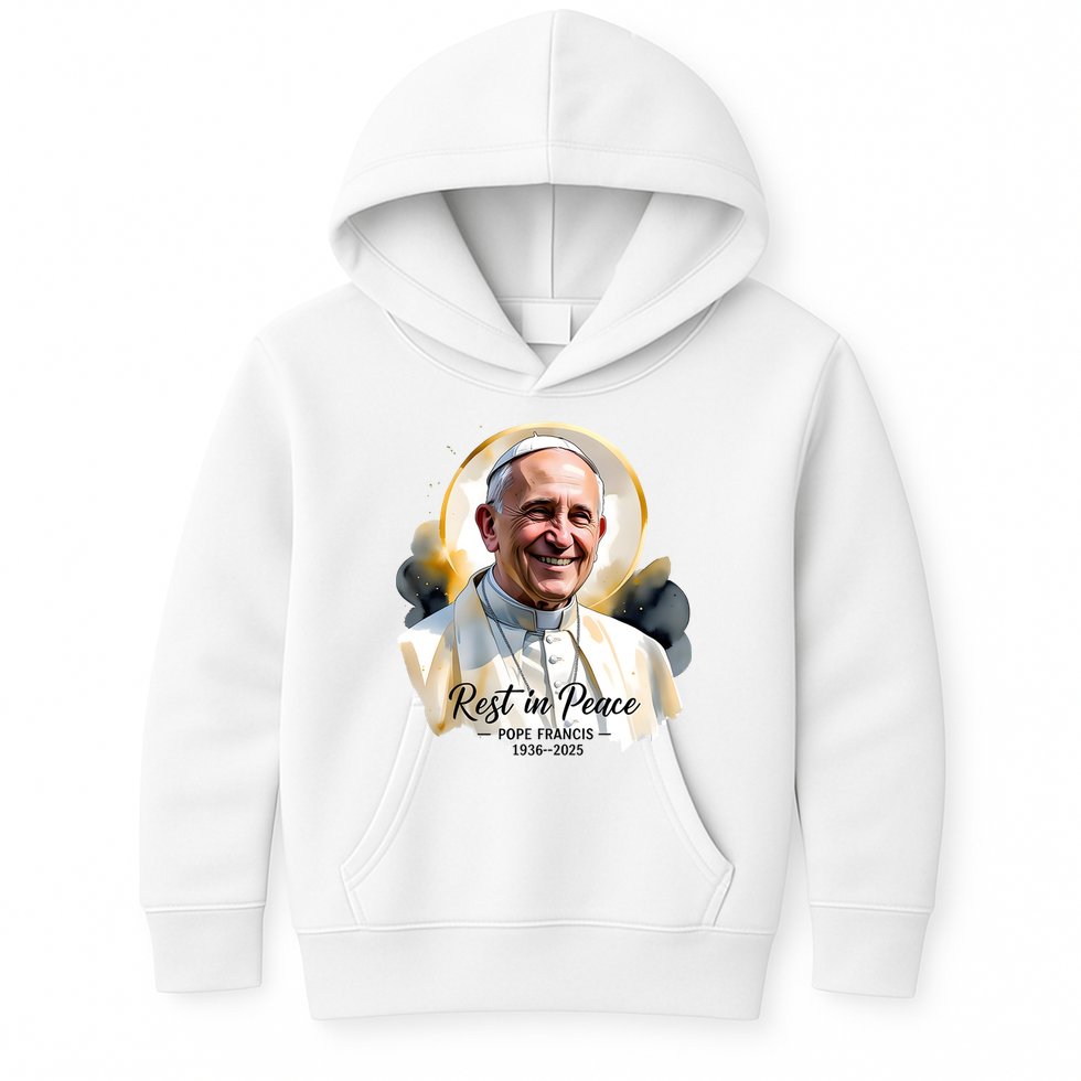 Rest In Peace Pope Francis 1936-2025 Kids Hoodie