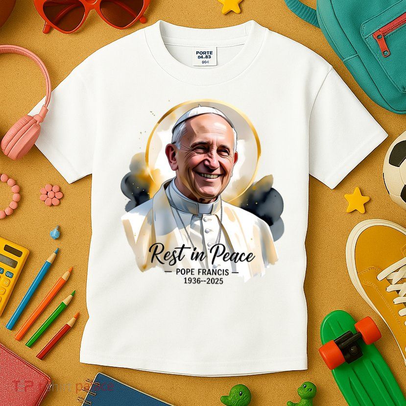 Rest In Peace Pope Francis 1936-2025 Kids T-Shirt
