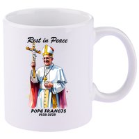 Rest In Peace Pope Francis 1936-2025 11oz C Handle Ceramic Mug