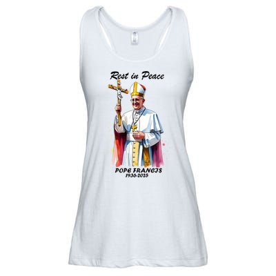 Rest In Peace Pope Francis 1936-2025 Ladies Essential Flowy Tank