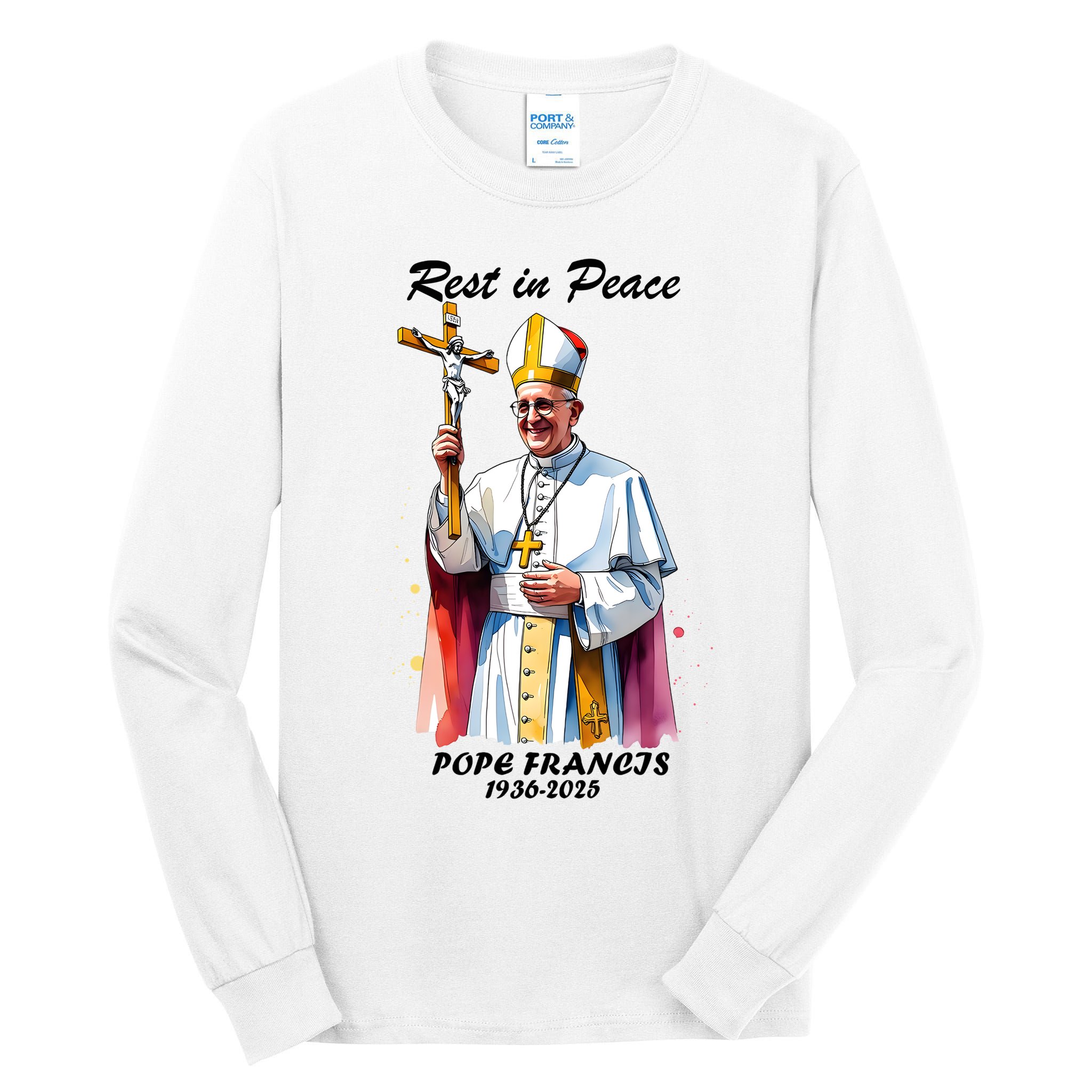 Rest In Peace Pope Francis 1936-2025 Tall Long Sleeve T-Shirt
