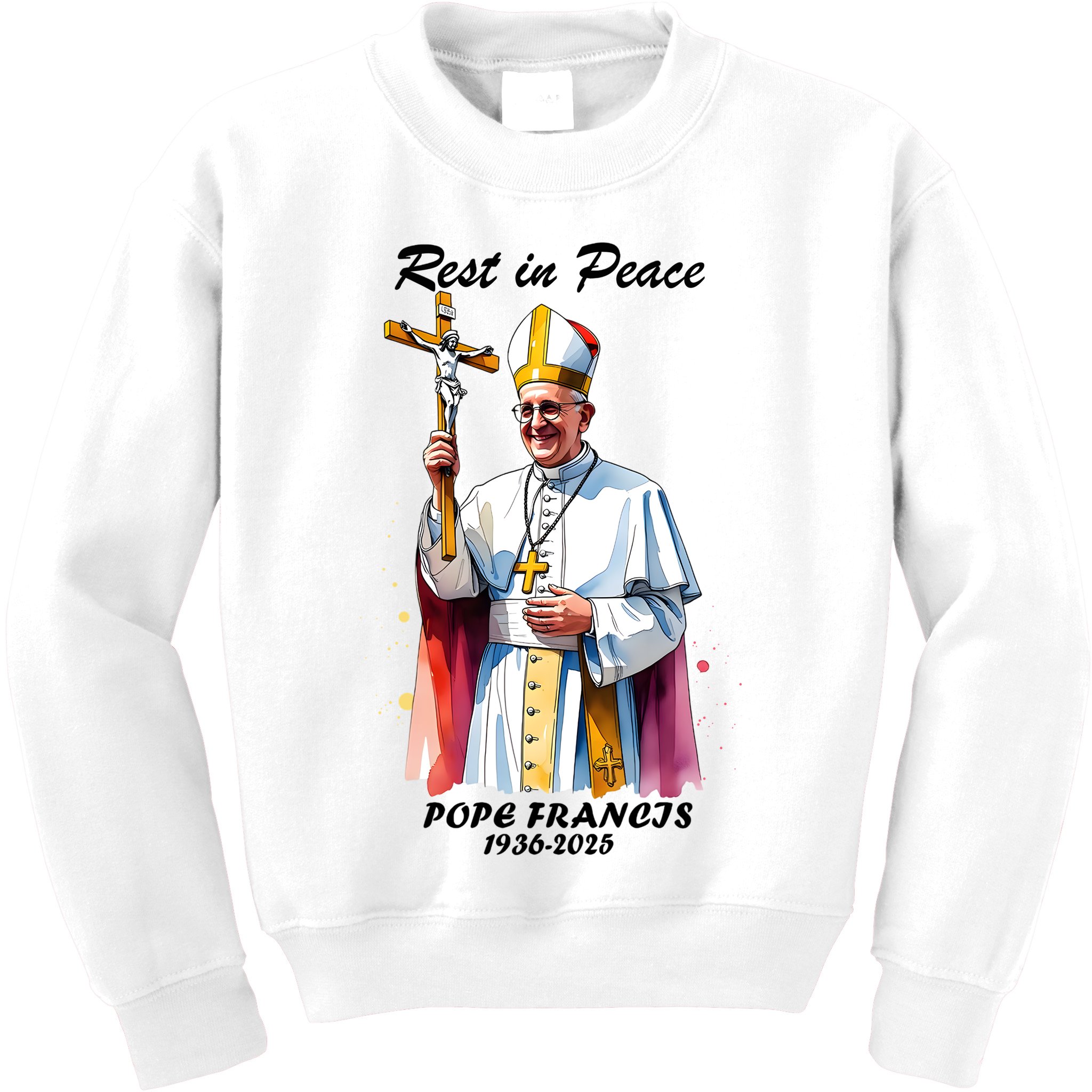 Rest In Peace Pope Francis 1936-2025 Kids Sweatshirt