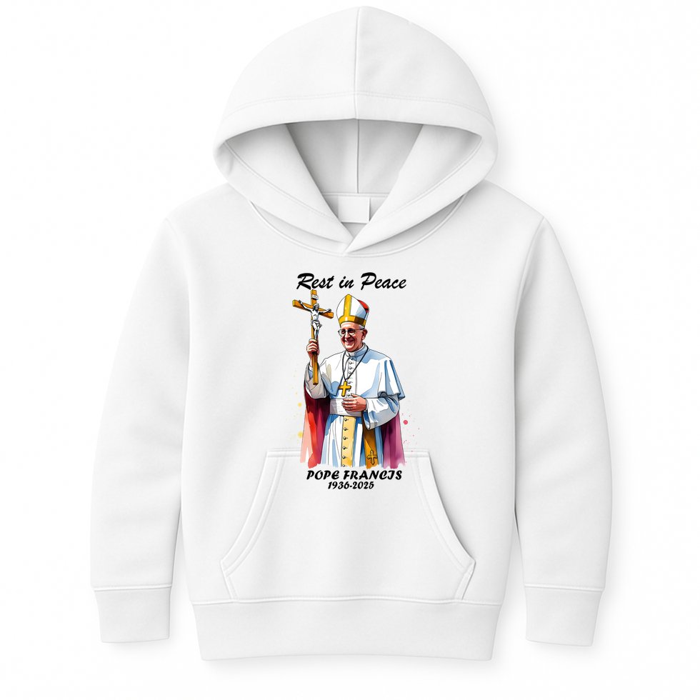 Rest In Peace Pope Francis 1936-2025 Kids Hoodie