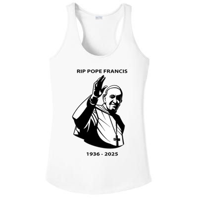 Rest In Peace Pope Francis 1936-2025 Ladies PosiCharge Competitor Racerback Tank