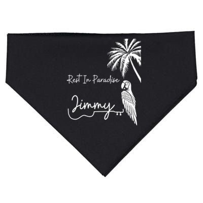 Rest In Paradise Jimmy Parrot Heads Guitar Music Lovers USA-Made Doggie Bandana