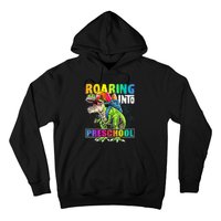 Roaring Into Preschool Dinosaur Backpack Back To School Boy Hoodie