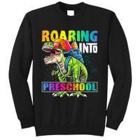 Roaring Into Preschool Dinosaur Backpack Back To School Boy Sweatshirt