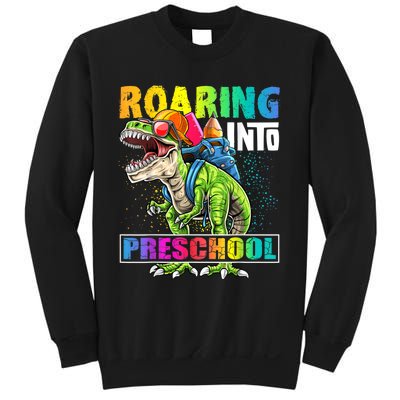 Roaring Into Preschool Dinosaur Backpack Back To School Boy Sweatshirt