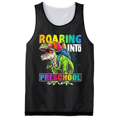 Roaring Into Preschool Dinosaur Backpack Back To School Boy Mesh Reversible Basketball Jersey Tank