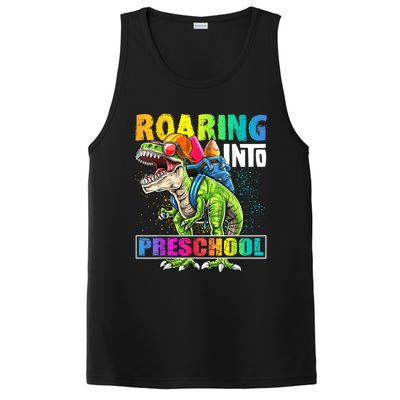 Roaring Into Preschool Dinosaur Backpack Back To School Boy PosiCharge Competitor Tank