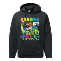 Roaring Into PreK Dinosaur Backpack Back To School Boy Performance Fleece Hoodie