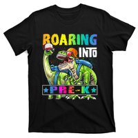 Roaring Into PreK Dinosaur Backpack Back To School Boy T-Shirt