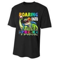 Roaring Into PreK Dinosaur Backpack Back To School Boy Performance Sprint T-Shirt