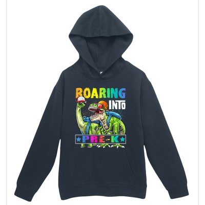 Roaring Into PreK Dinosaur Backpack Back To School Boy Urban Pullover Hoodie