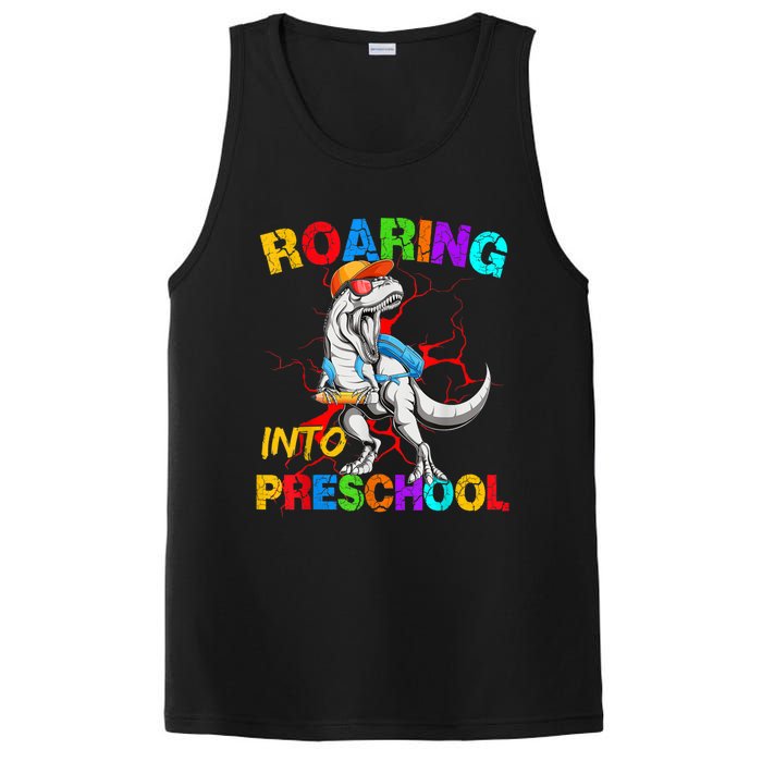 Roaring Into Preschool T Rex Dinosaur Back To School PosiCharge Competitor Tank