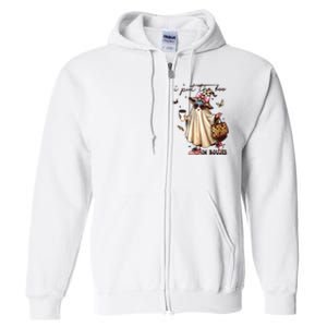 Retro I Put The Boo In Boujee Ghost Halloween Leopard Coffee Premium Full Zip Hoodie