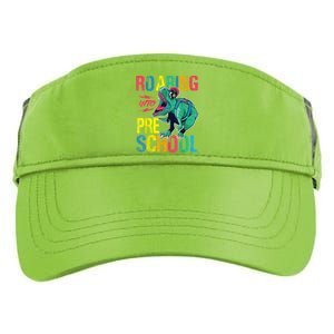 Roaring Into Preschool Dinosaur First School Day School Dino Adult Drive Performance Visor