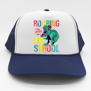 Roaring Into Preschool Dinosaur First School Day School Dino Trucker Hat