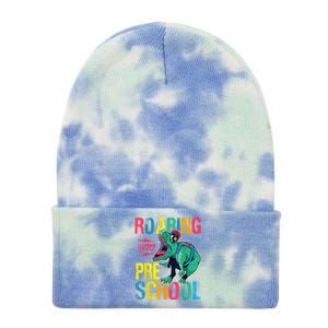 Roaring Into Preschool Dinosaur First School Day School Dino Tie Dye 12in Knit Beanie