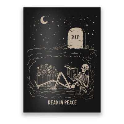 Read In Peace Halloween Retro Read Banned Books Poster