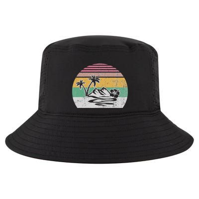 Retro Island Paradise With Palm Trees Cool Comfort Performance Bucket Hat