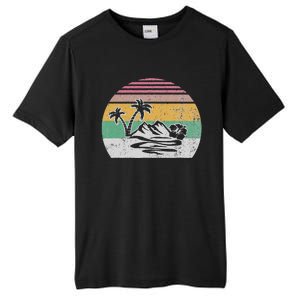 Retro Island Paradise With Palm Trees Tall Fusion ChromaSoft Performance T-Shirt