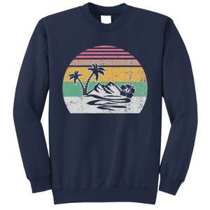 Retro Island Paradise With Palm Trees Sweatshirt